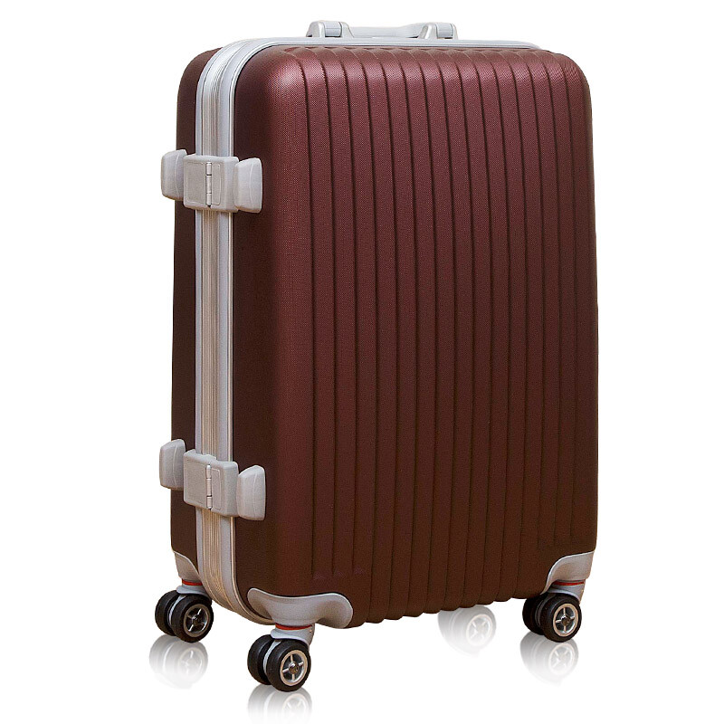 ETLB 萬向輪鋁框箱20寸登機箱旅行箱24寸拉桿箱行李箱托運箱男女潮 巧克力 24寸(終身質(zhì)保)