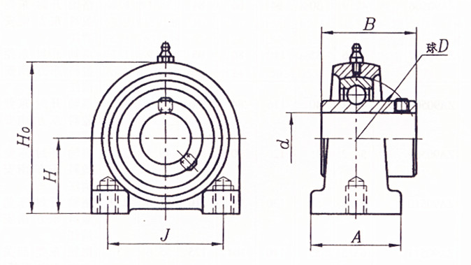 ucpa206-19--帶座外球面球軸承-ucpa型帶窄立式座外球面球軸承-